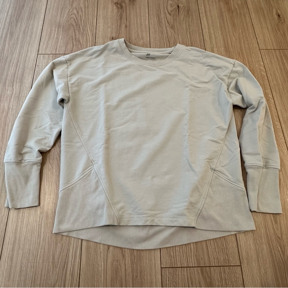 All In Motion Crew Neck Stone Tan Long Sleeve Top